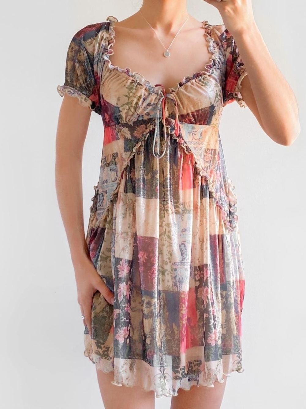 Urban Outfitters Sammy Sparkle Kittens Mini Dress